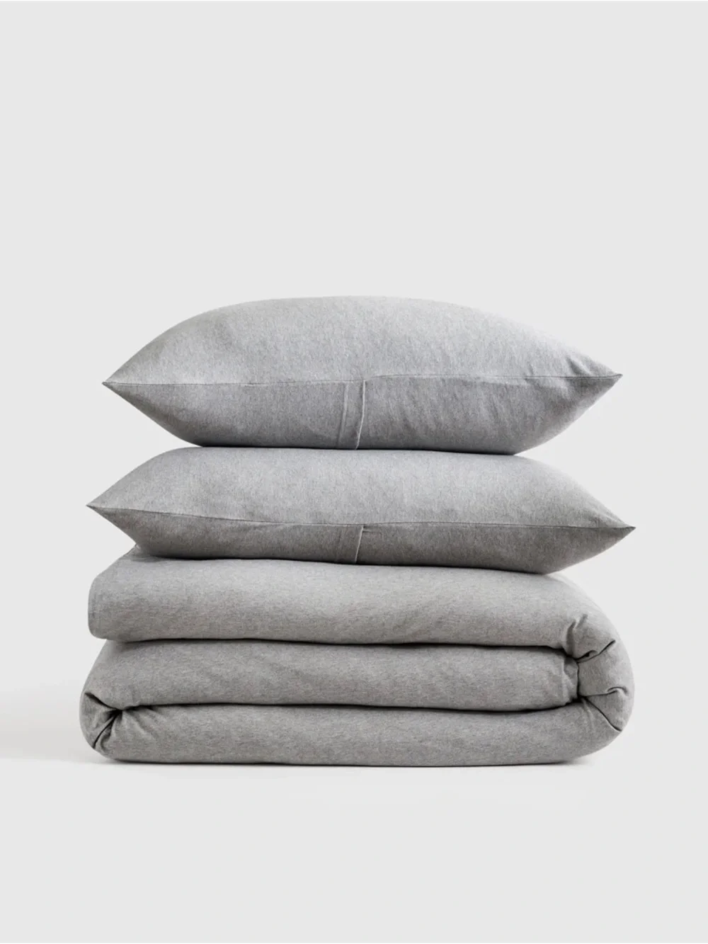 NEW Quince Organic Jersey Gray King / Cal King Duvet Cover Set (cover + 2 shams)
